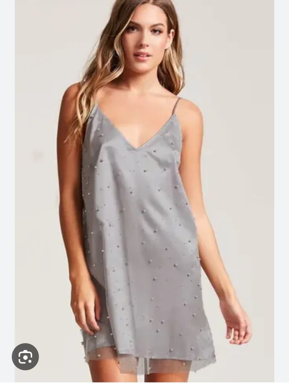 Silver Beaded Satin Slip Dress - Women Intimates & Sleepwear